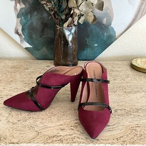 Chinese Laundry Burgundy and Black Mules
